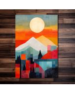 Stretched canvas wall art painting for wall home décor mountains abstract