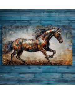 Stretched canvas wall art painting for wall home décor abstract horse 