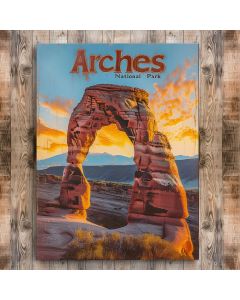 Arches national park wood sign 
