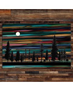 Stretched canvas wall art painting for wall home décor trees colorful forest 