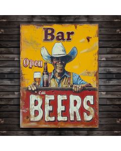 Bar Sign Beer Bar Bar Open western wood cowboy 
