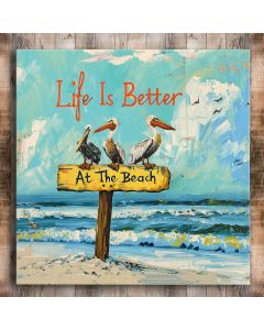 life is better at the beach wood art decor for beach house 