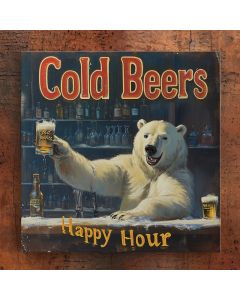 Bar & Beer Sign - Polar Bear Cheers 