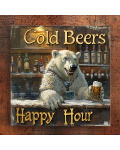 Bar & Beer Sign - Polar Bear Happy Hour