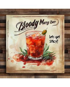 Bloody Mary Bar Cocktail Sign wall art let's get spicy 