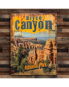 wood painting sign bryce canyon, Utah 
