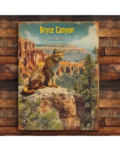 Bryce canyon utah national park wood painting sign 