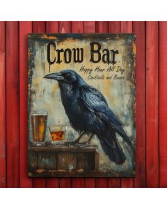 Bar & Beer Sign - Crow Bar Black