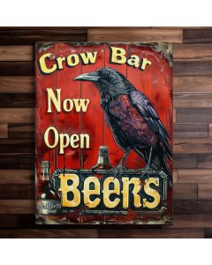 Bar Sign Crow Bar Black wood
