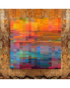 abstract painting of pixel art canvas