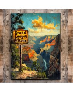 Grand Canyon Arizona wood painting print sign 