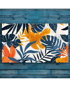 canvas print, wall art, autumn in Hawaii, Hawaiian leaves, yellow, orange, green, tropical decor, home decor, seasonal art