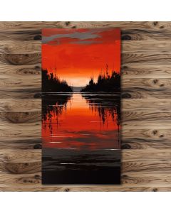 Stretched canvas wall art painting for wall home décor lake