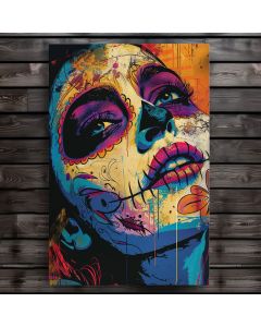Lady of the dead canvas wall art of the day of the dead skeleton girl 