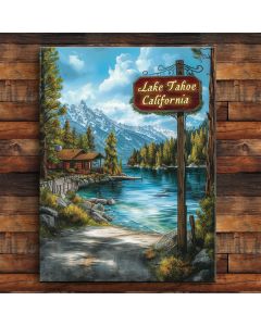 Lake Tahoe, California painting wood sign 