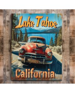 Lake Tahoe California painting wood sign art wall picture