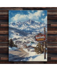 mammoth mountain California wood painting sign 