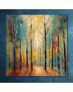 Stretched canvas wall art painting for wall home décor abstract forest