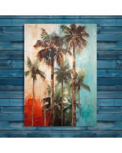 Stretched canvas wall art painting for wall home décor palm trees