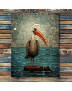 Stretched canvas wall art painting for wall home décor pelican dock