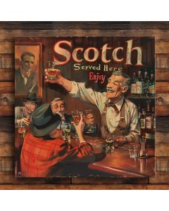 Scotch served here wood sign for bar saloon tavern art decor