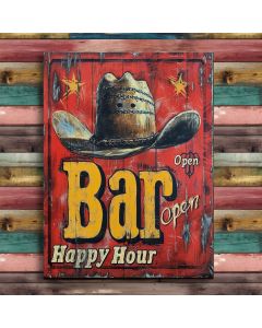  texas Bar Western Sign cowboy open rustic old vintage design 