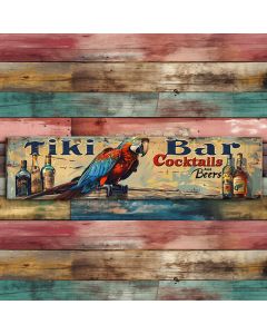 tiki bar sign wood tropical rustic vintage 