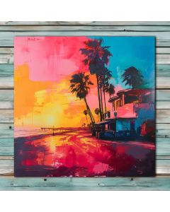  beach california beach Stretched canvas wall art painting for wall home décor 
