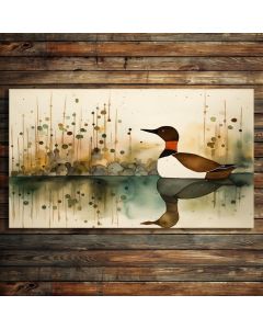 Stretched canvas wall art painting for wall home décor duck pond