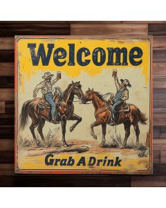 Bar Sign Western Bar Welcome Horseback