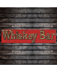 Aged whiskey wood rustic sign for wall bar decor 