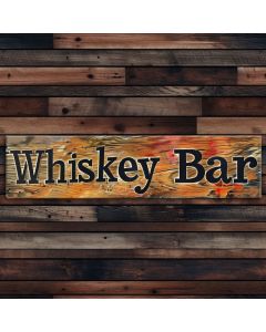Aged whiskey wood rustic sign for wall bar decor 
