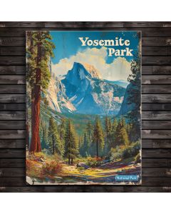 Yosemite National park, California wood art painting sign half dome