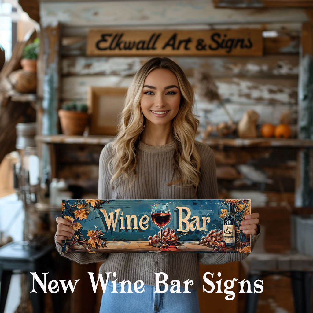 Bar signs, wine signs, wood vintage signs 